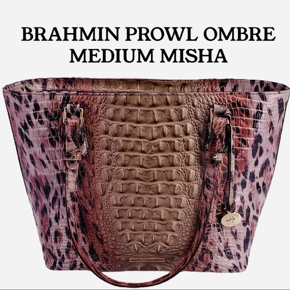 BRAHMIN MEDIUM MISHA PROWL CHEETAH PINK GOLD TOTE - Picture 12 of 12